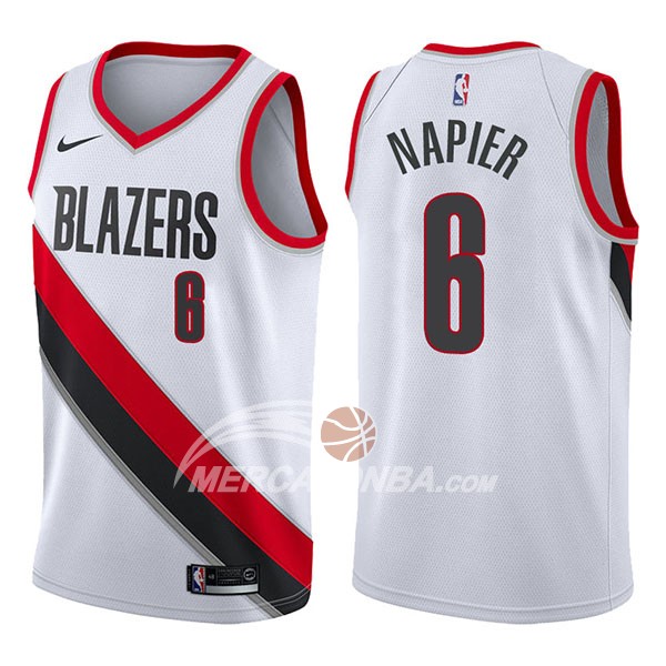 Maglia NBA Portland Trail Blazers Shabazz Napier Association 2017-18 Bianco